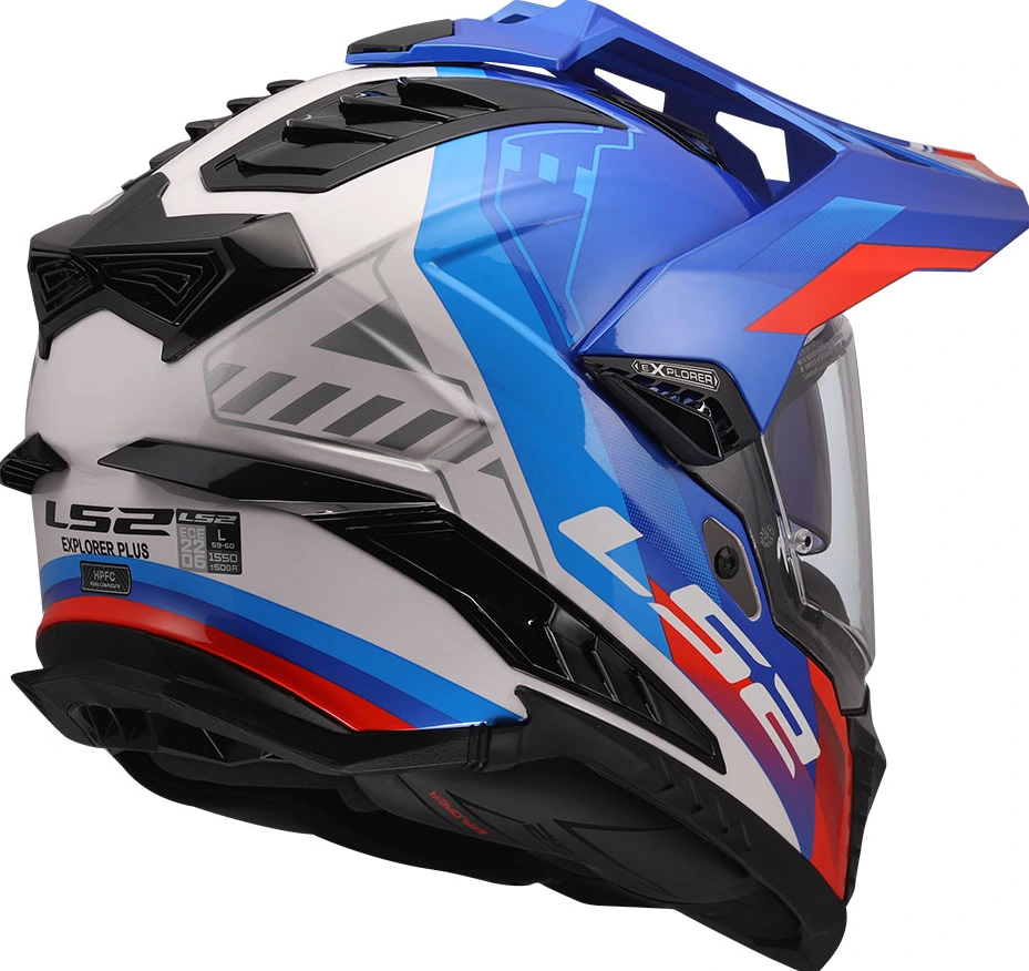 LS2 MX701 EXPLORER HEXA Helmet - 3XL, White Blue Red