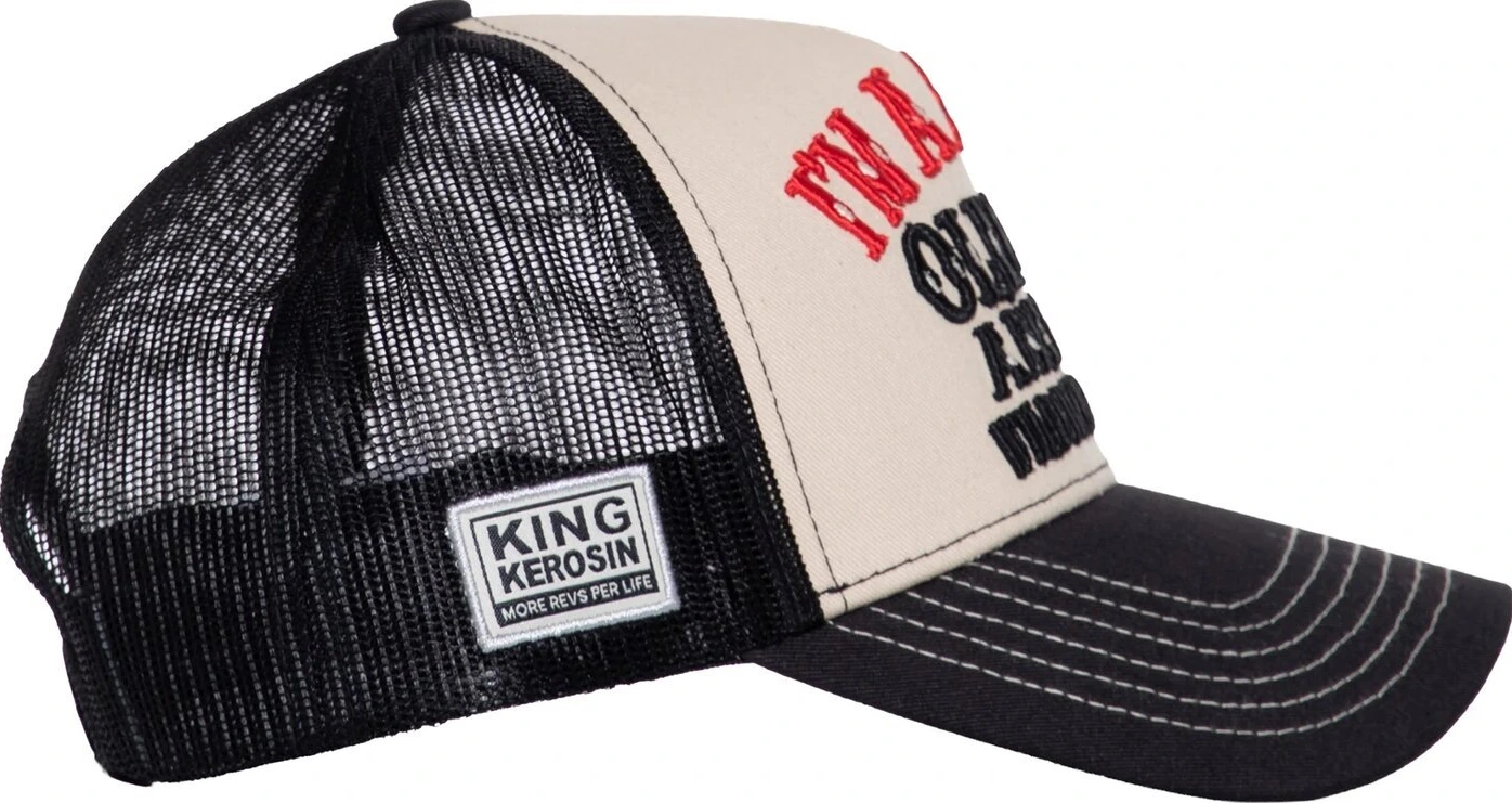 King Kerosin I'm a dirty old man cap, Black, beige