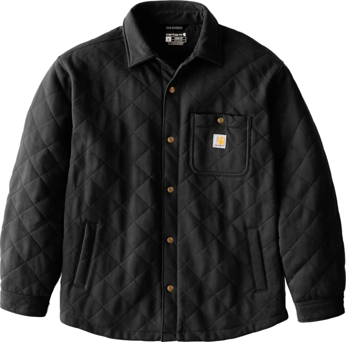 Carhartt Quilted Snap Front shirt, Black, L