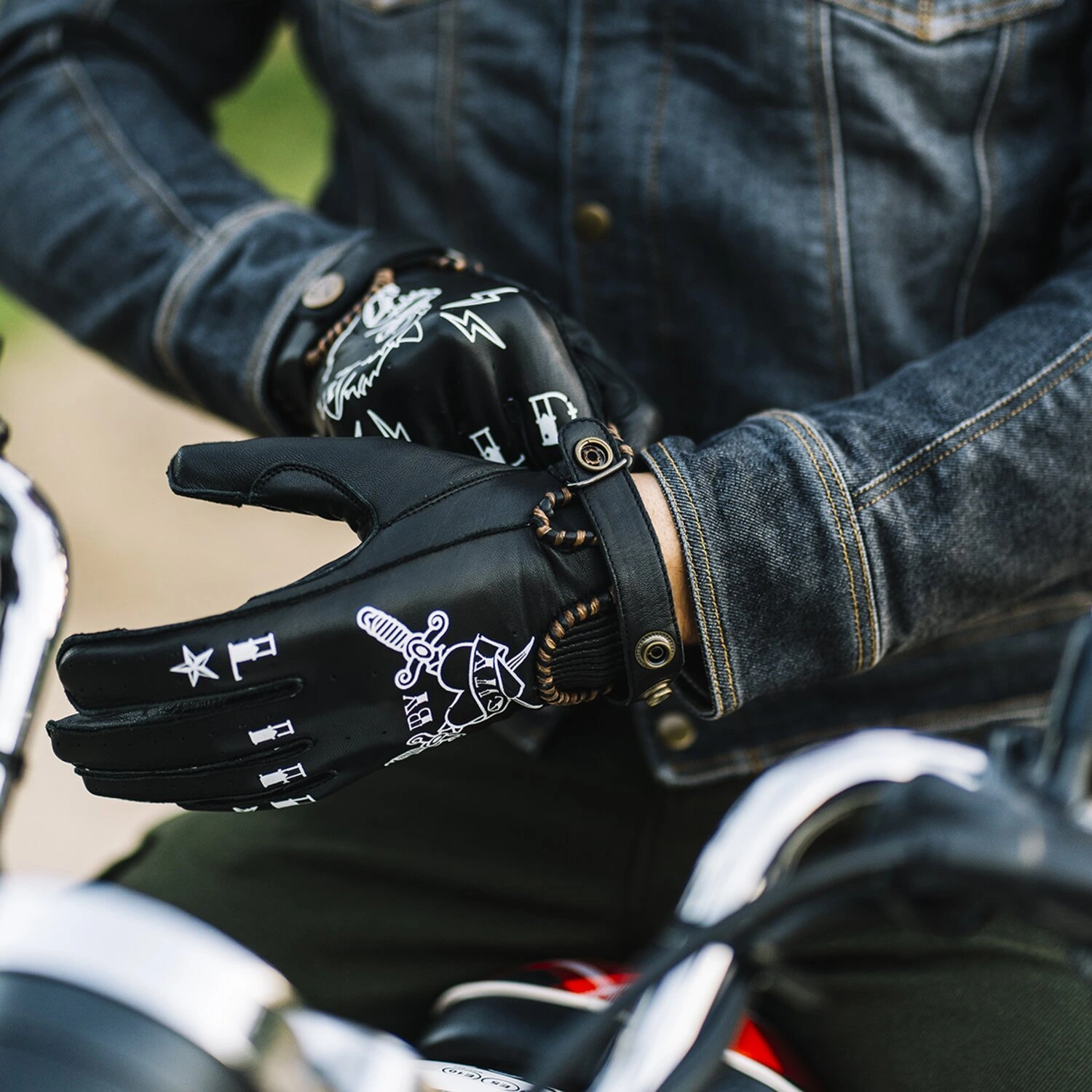By City Second Skin gloves, tattoo Black, Black, 2XL