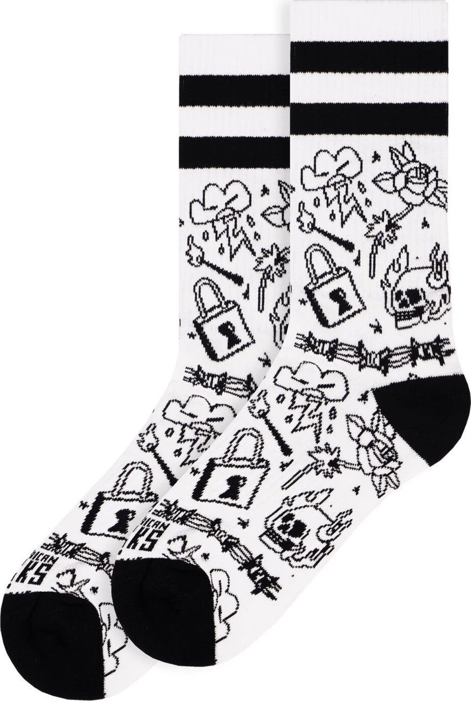 American Socks Burning Rage Mid High socks, White, One size fits most