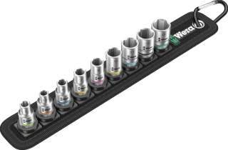 Wera socket belt with 1/4" drive hex sockets - Metric