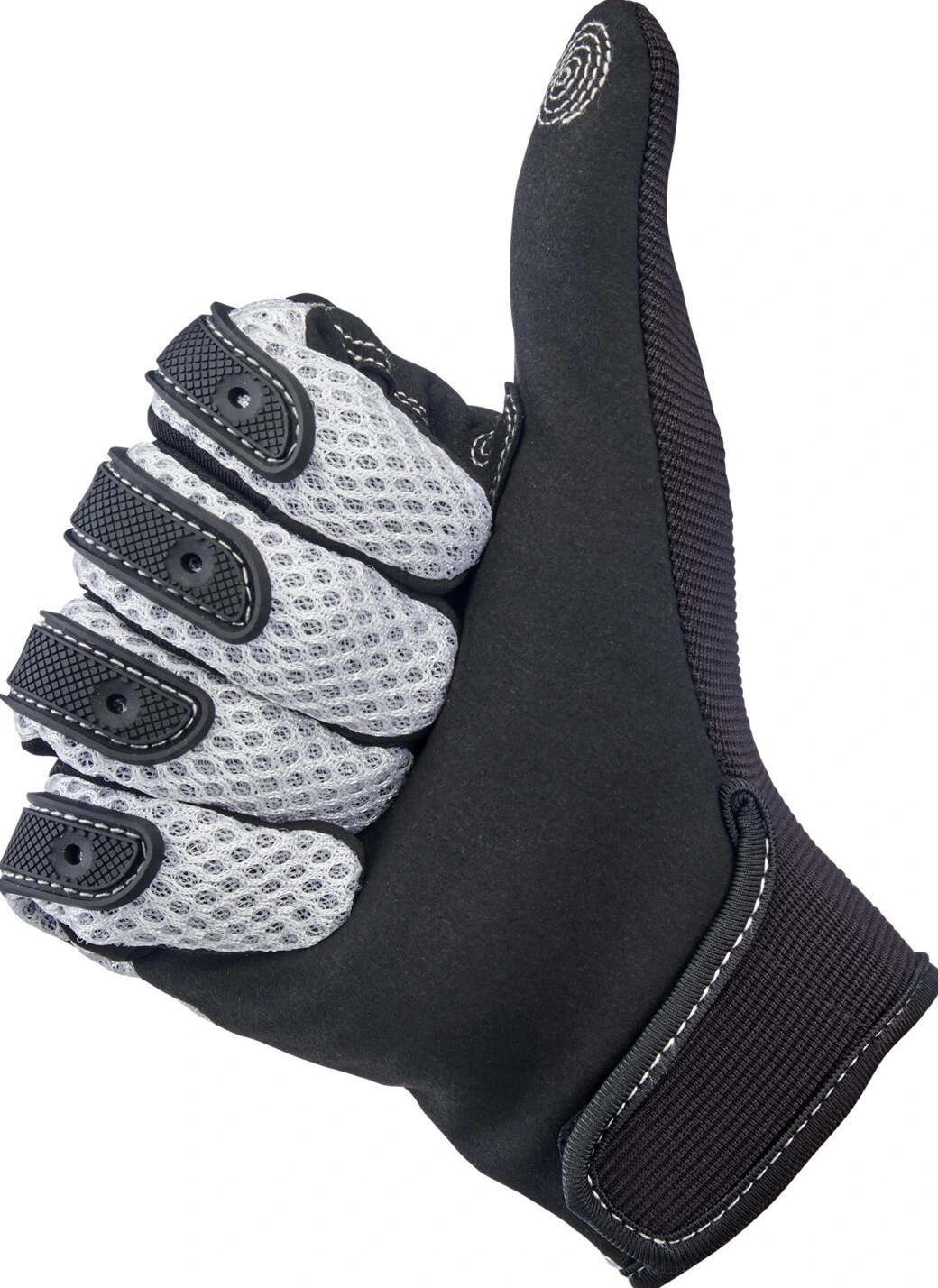 Biltwell Anza gloves, white, Black, XS