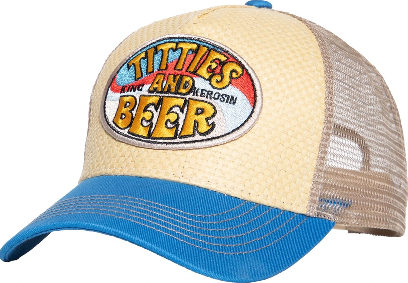 King Kerosin Titties And Beer cap, Beige, blue
