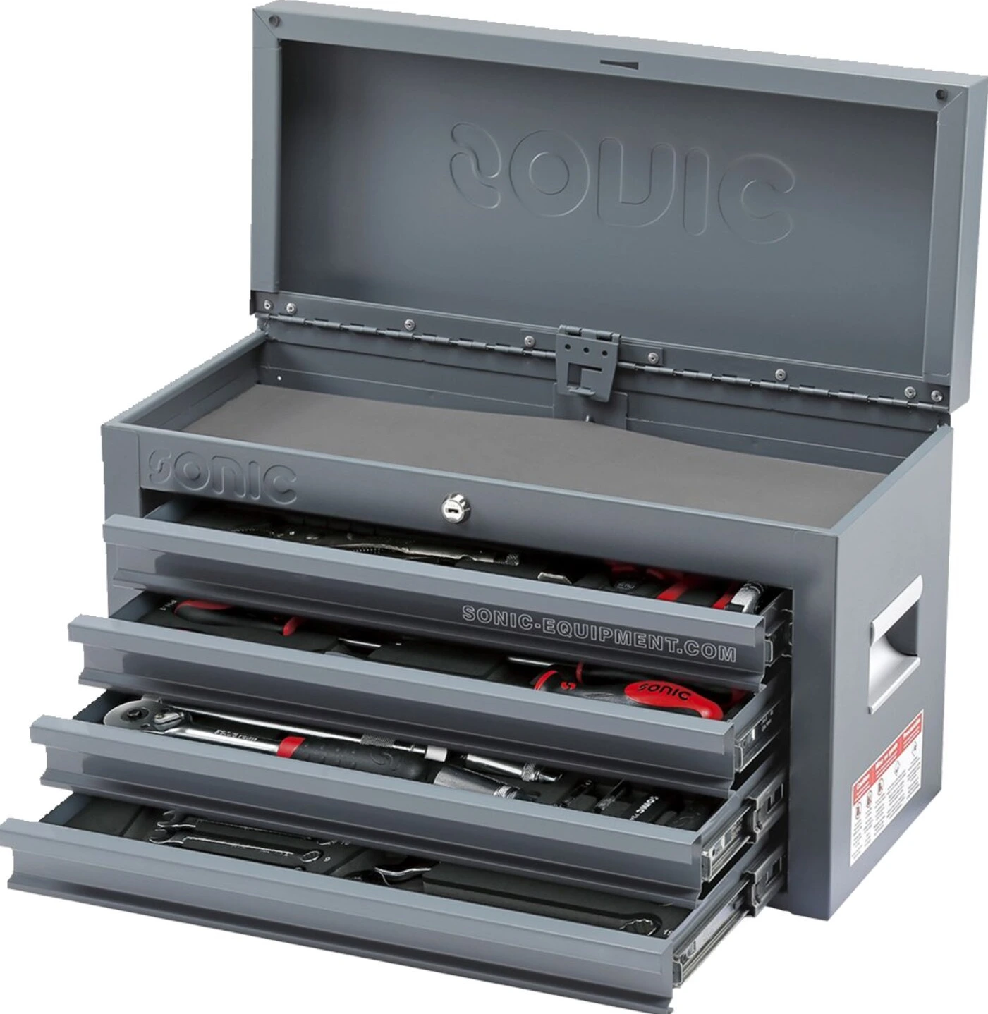 Sonic, Top toolbox metric motorcycle. 89 piece, Black, 566 mm