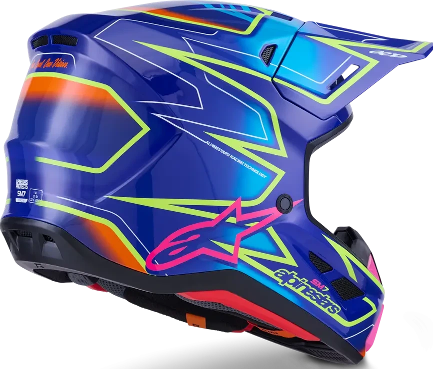 HELMET SM7 CAST BLU/YL/PINK XS