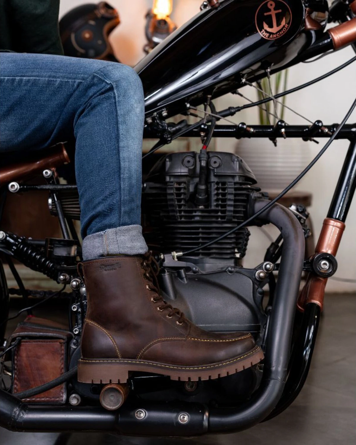 Trip Machine Moc-toe boots, mocha, 40