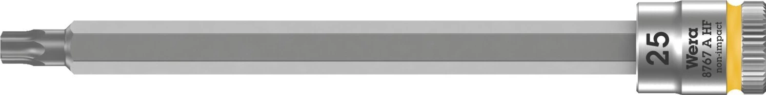 Wera Zyklop 1/4" Torx® socket bit with holding function, 100 mm, Chrome