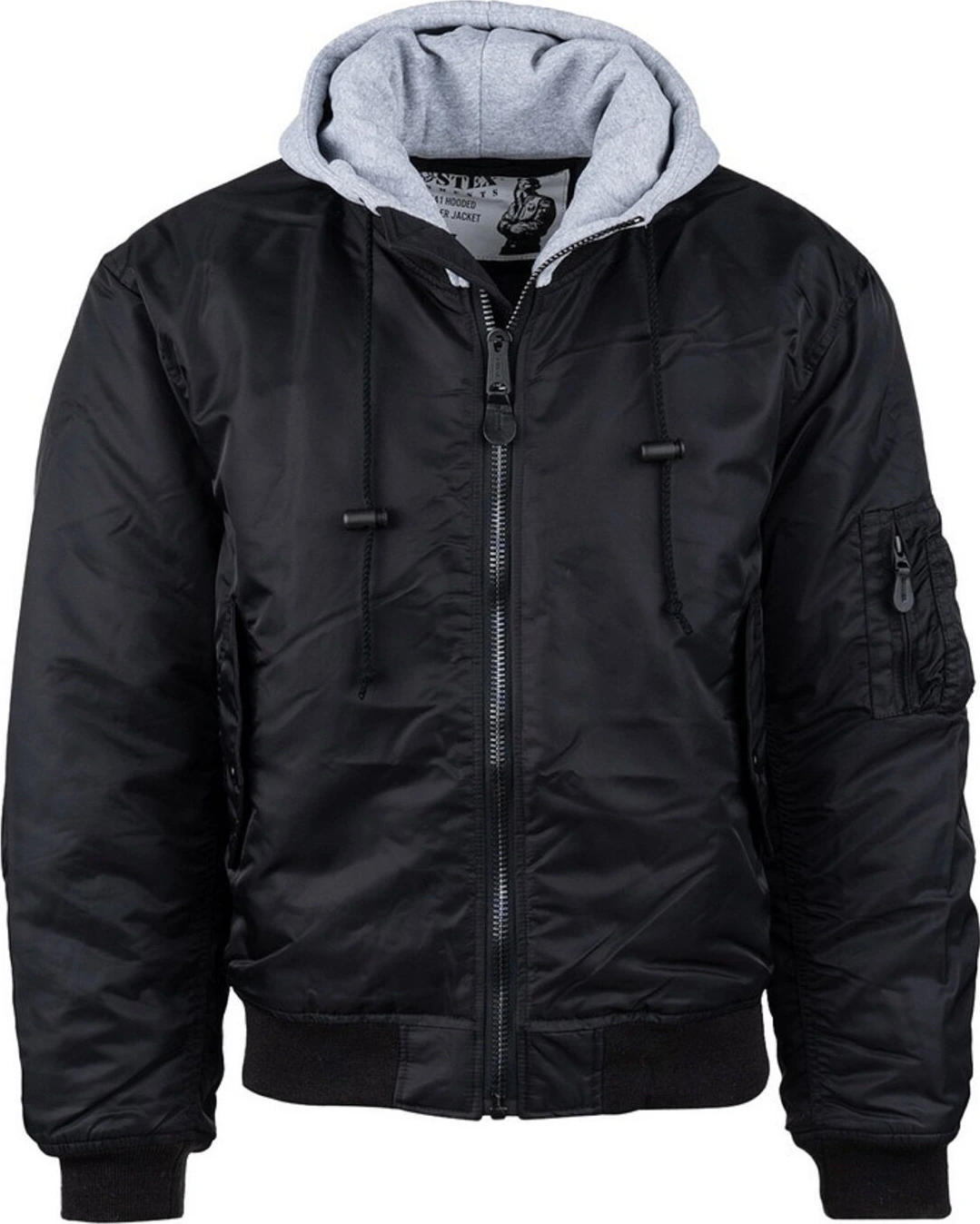 MA-1 Bomber hooded flight jacket, Black, S