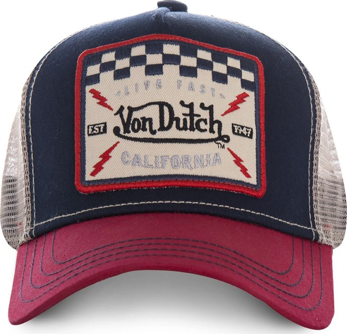 Von Dutch Square cap marine, Red