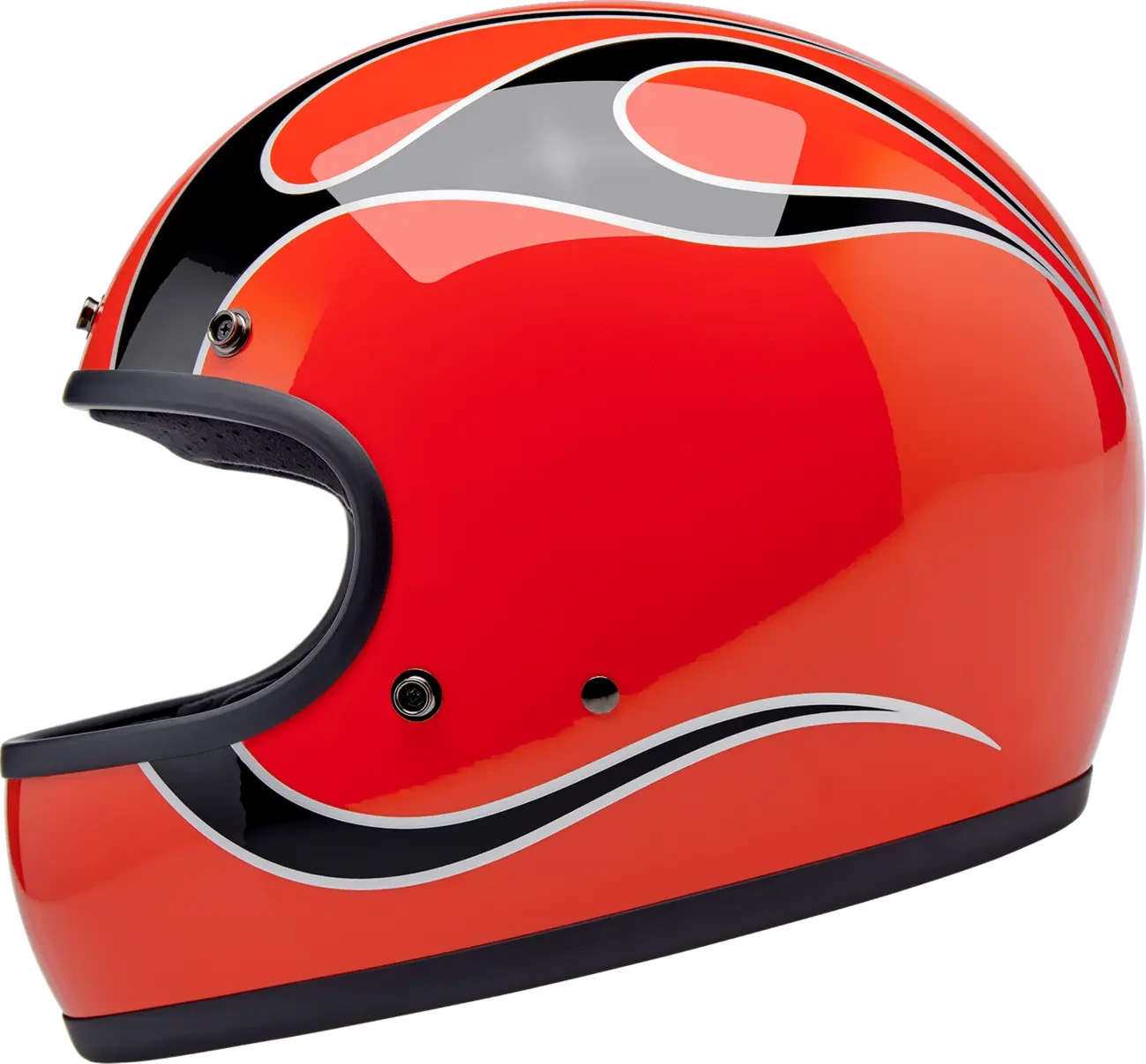 HELMET GRINGO COMPETITION ORANGE W/ FLAMES SM