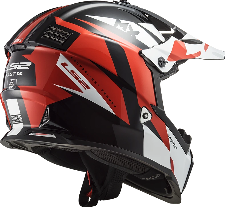 LS2 MX437 FAST EVO STRIKE helmet - Black White Red, 3XL