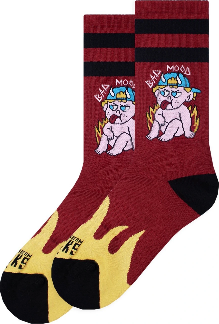 American Socks Bad Mood Mid High socks, Red, One size fits most