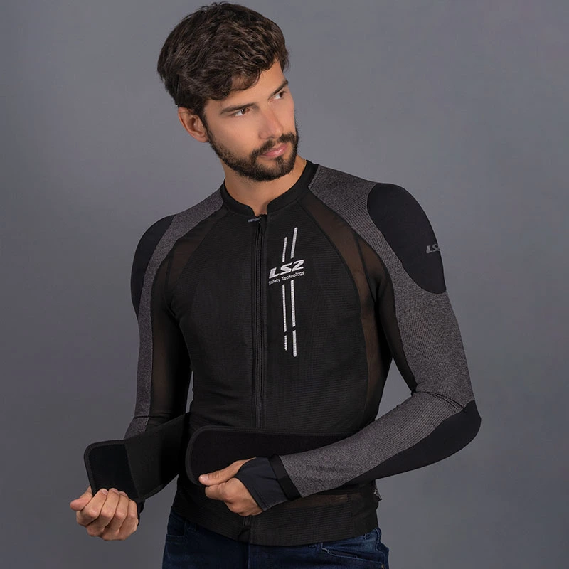 LS2 X-Armor Man Jacket - XS-S, Black Silver