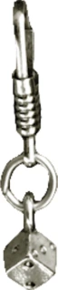 Single dice zipper pull
