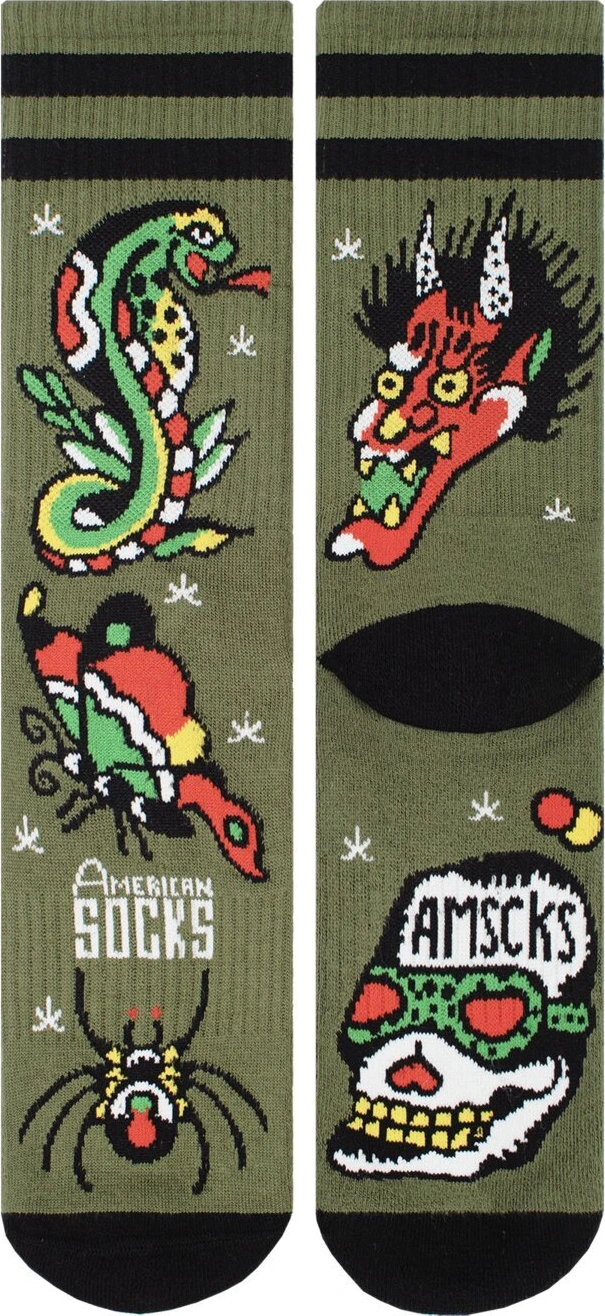 American Socks Forever Wrong Mid High socks, Green, One size fits most