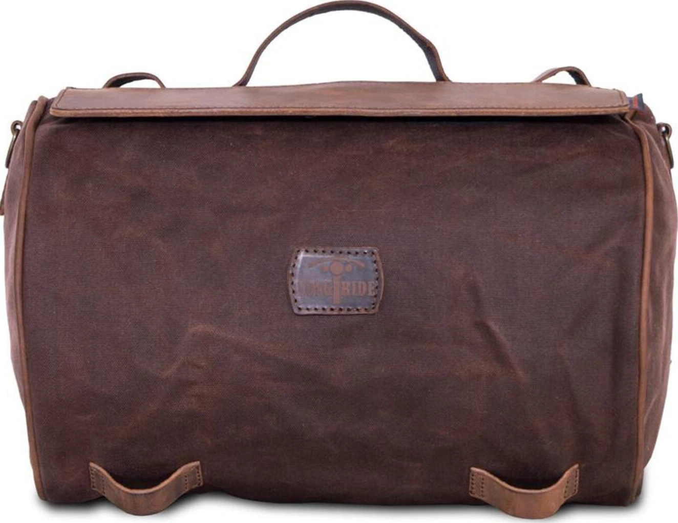 LongRide, roll bag waxed cotton narrow. Brown wax