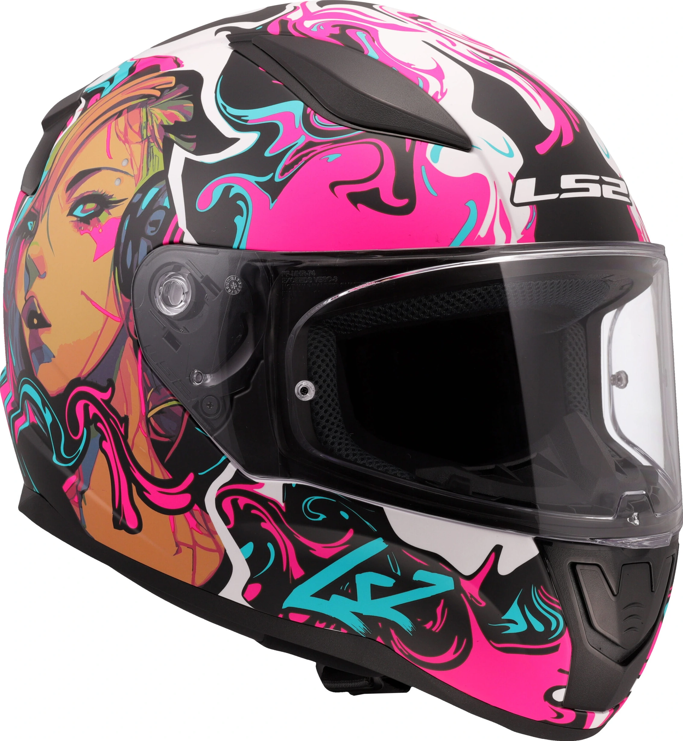 LS2 FF353 RAPID II CYBERG Helmet - Matt Purple Cyan, S
