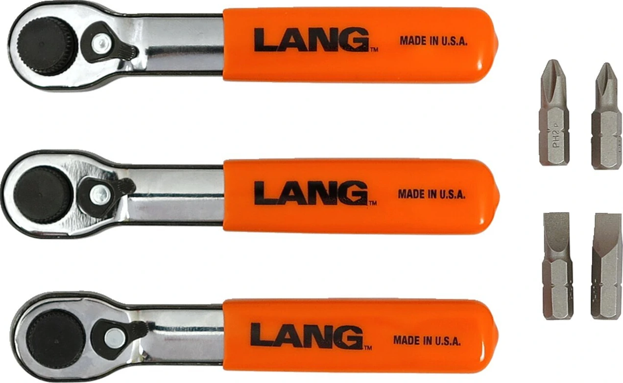 Lang Tools, mini ratcheting bit wrench. Fine tooth, 110 mm