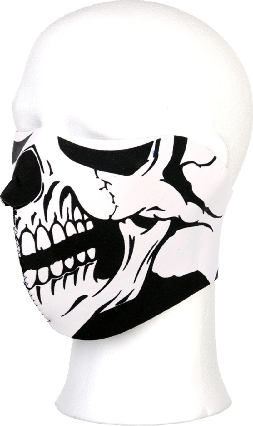 Half face white skull face mask, One size fits most