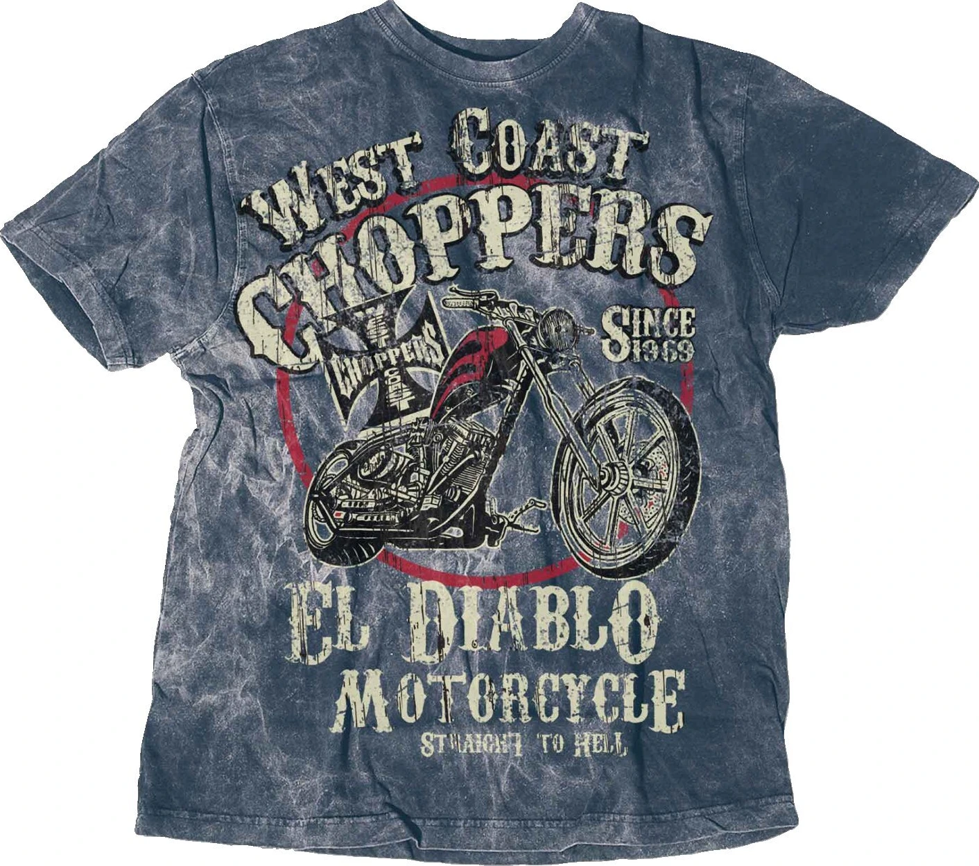 WCC El Diablo t-shirt, vintage Blue, Blue, L