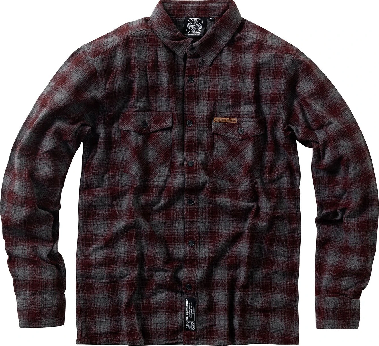 WCC Rigid Flannel shirt burgundy/grey, S