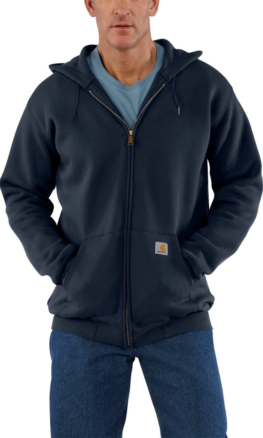 Carhartt Zip Hooded sweatshirt, new Navy, Navy, S