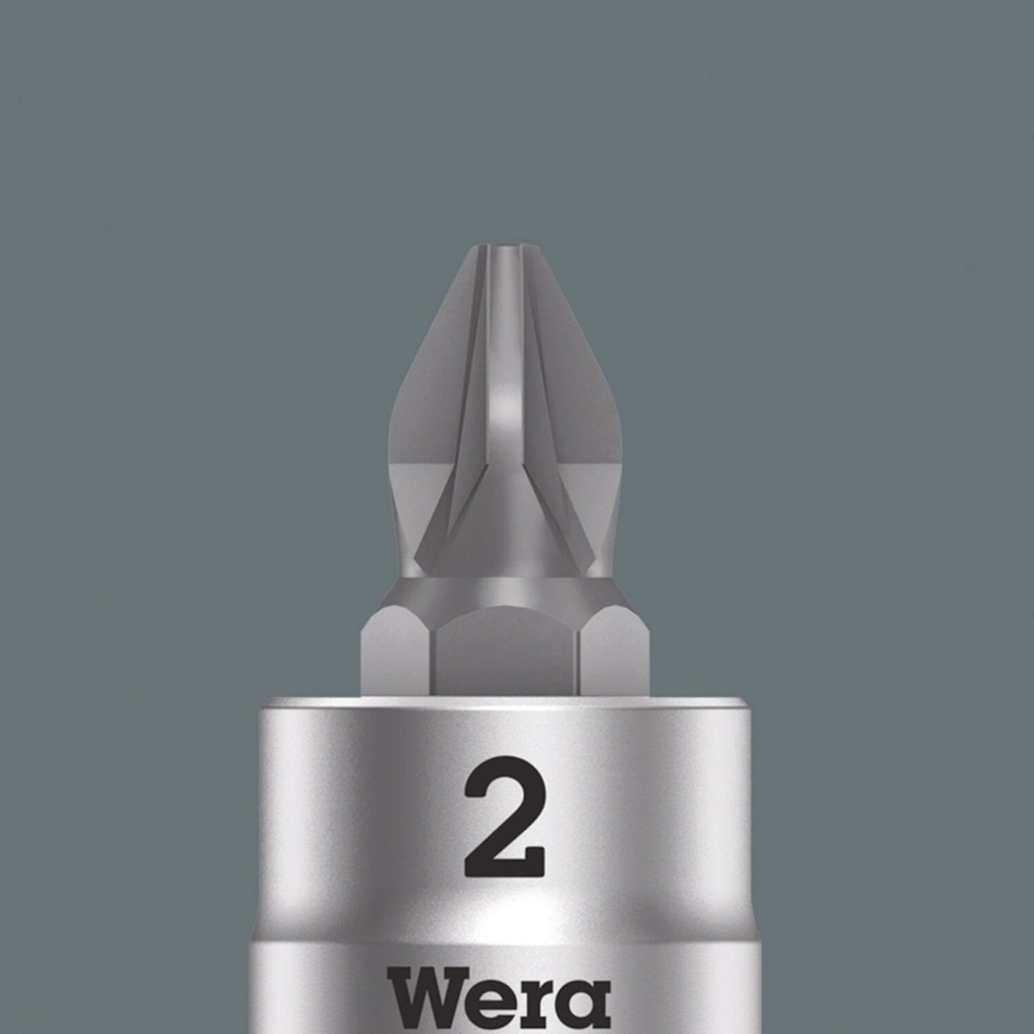 Wera Zyklop 1/4" Phillips socket bit, Red, 28 mm, Chrome