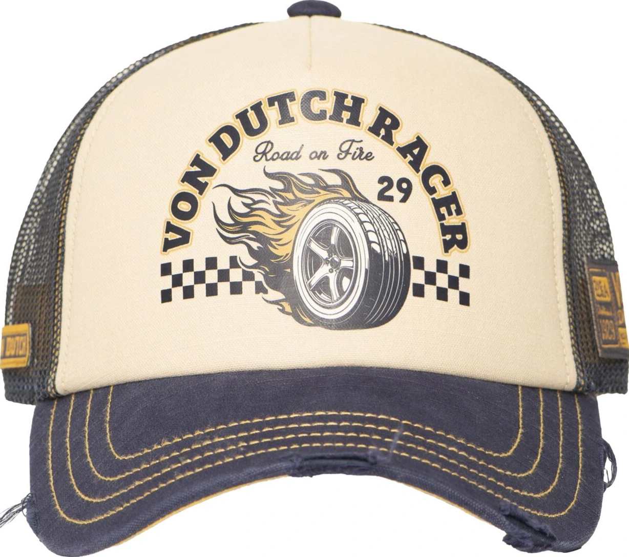 Von Dutch Trucker crew cap hard race, Beige