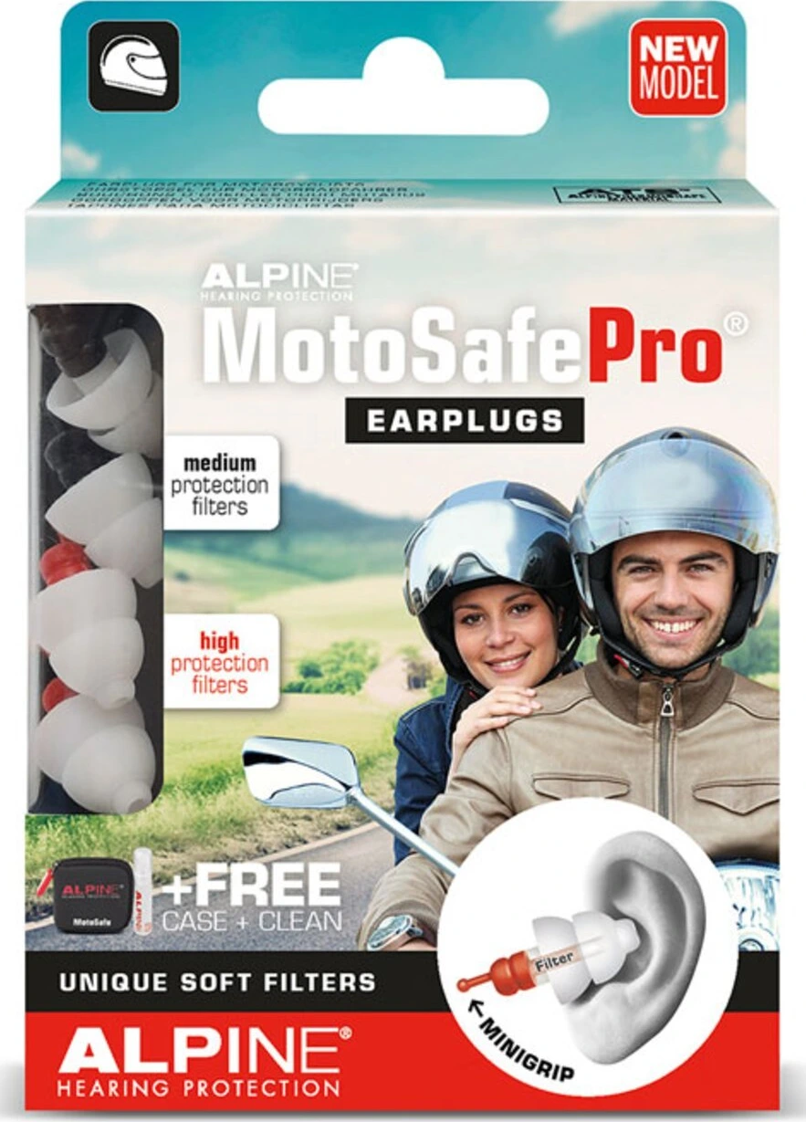 Alpine MotoSafe Pro Earplugs with mini grip