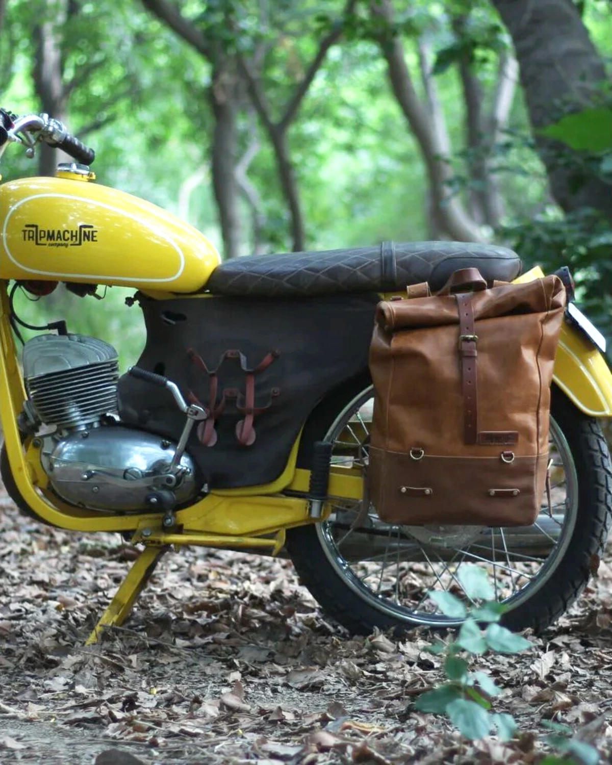 Trip Machine Backpack panniers, vintage tan