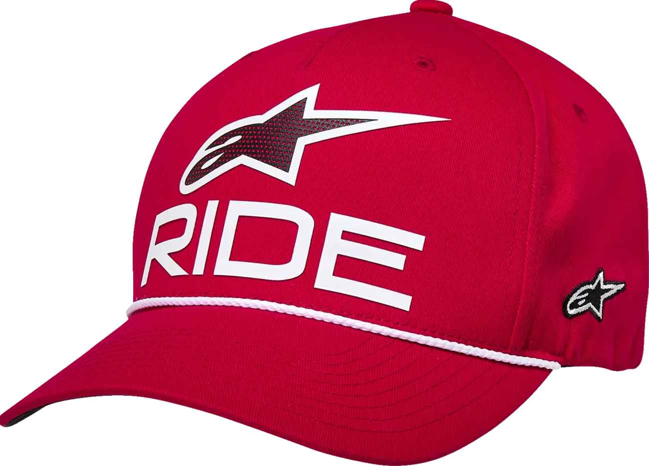 HAT CRV BILL SNP RIDE COMP RED/WHITE OS