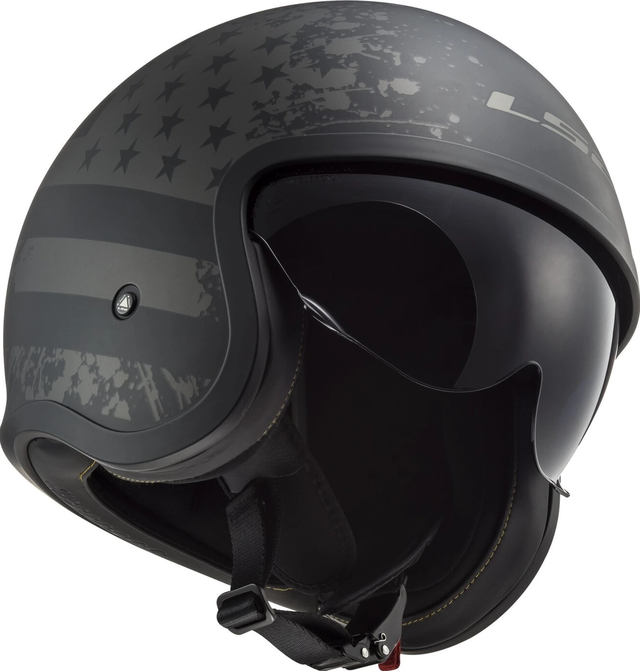 LS2 Spitfire II black Flag helmet, L, matt