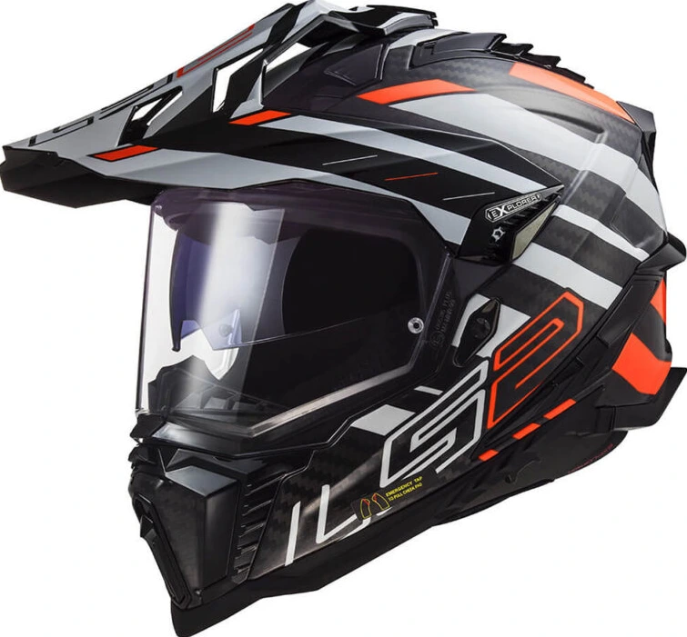 LS2 MX701 C EXPLORER EDGE Helmet - M, Black Fluo Orange