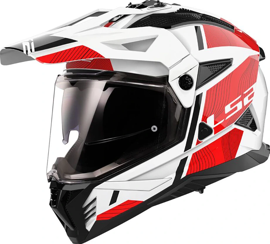 LS2 MX702 PIONEER II HILL helmet - White Red, S