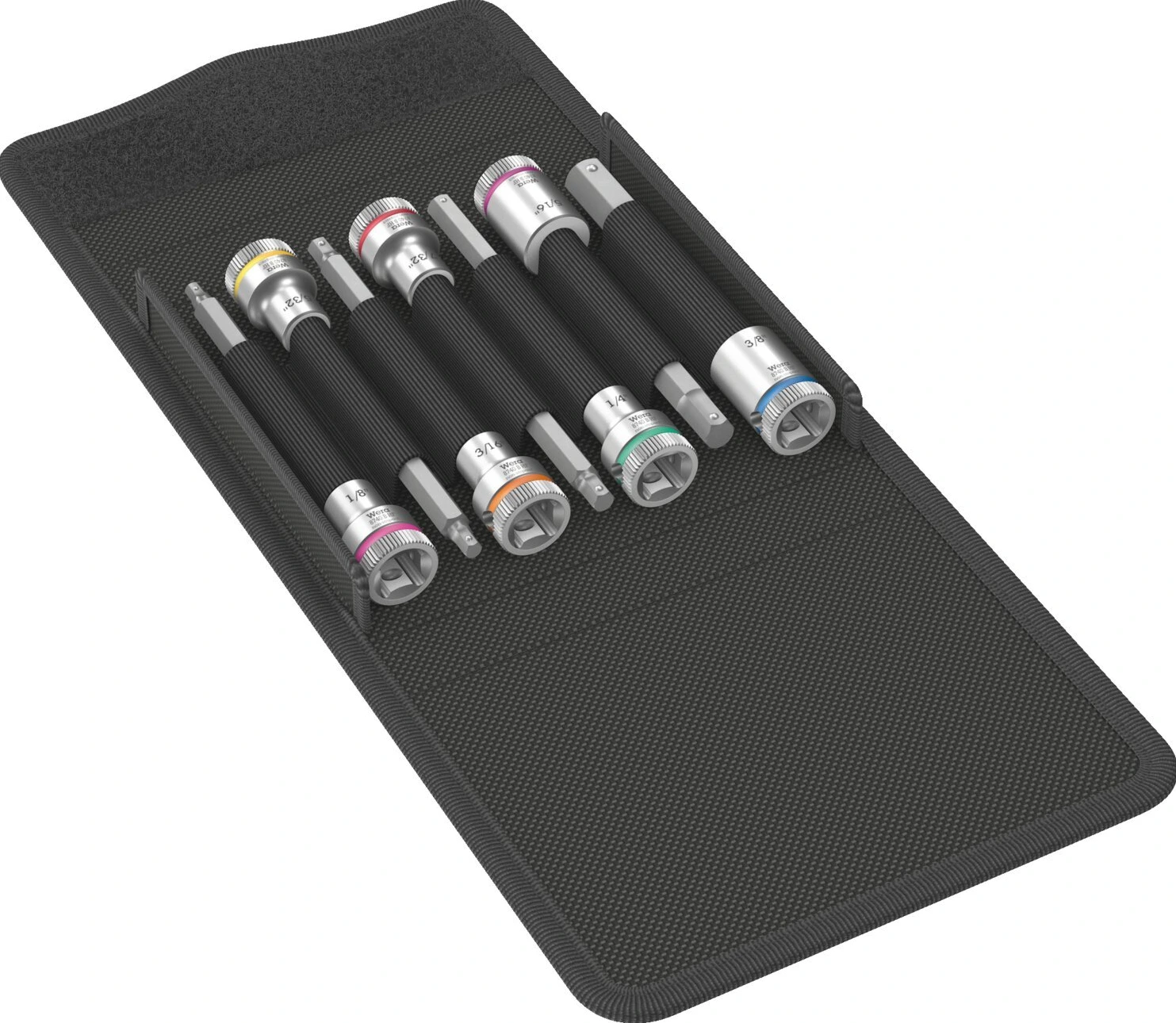 Wera extended 3/8" Hex socket bits - US sizes, 107 mm