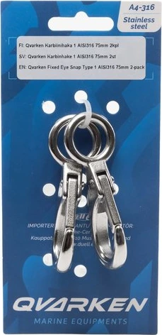 Qvarken Fixed Eye Snap Type 0 AISI316 55mm 2-pack
