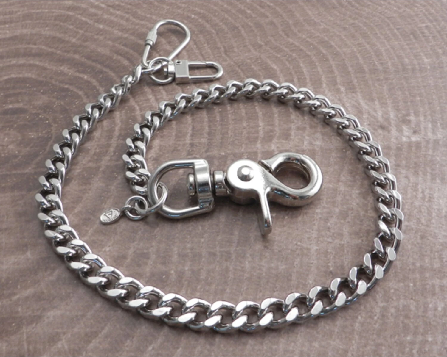 Amigaz Squared Leash Wallet Chain 16", Silver