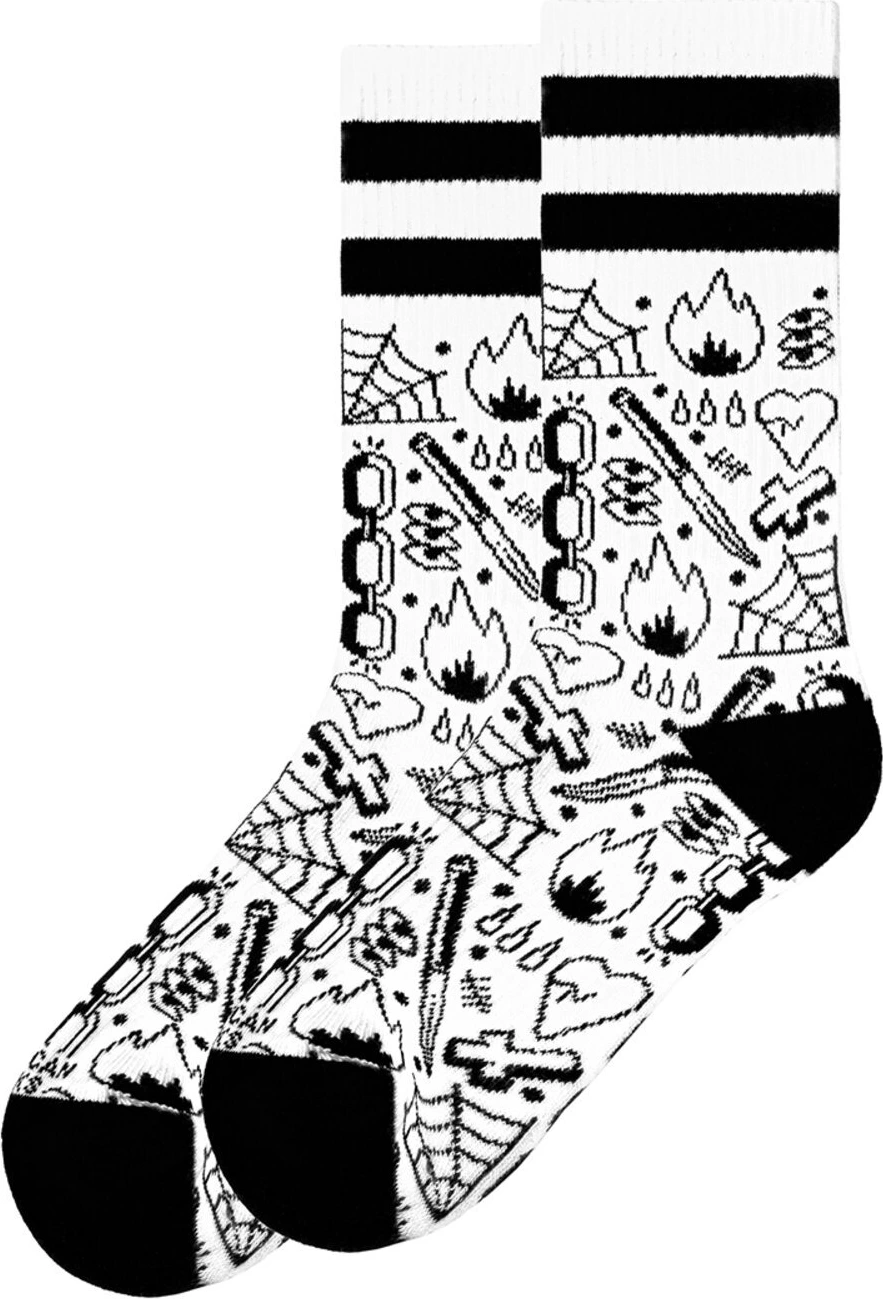 American Socks Broken Chain Mid High socks, White, One size fits most