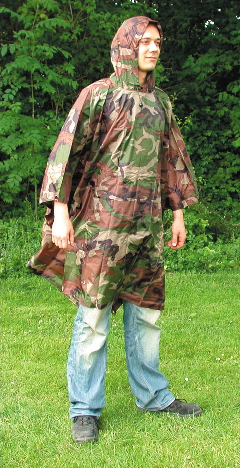 Fostex poncho woodland camo, Brown