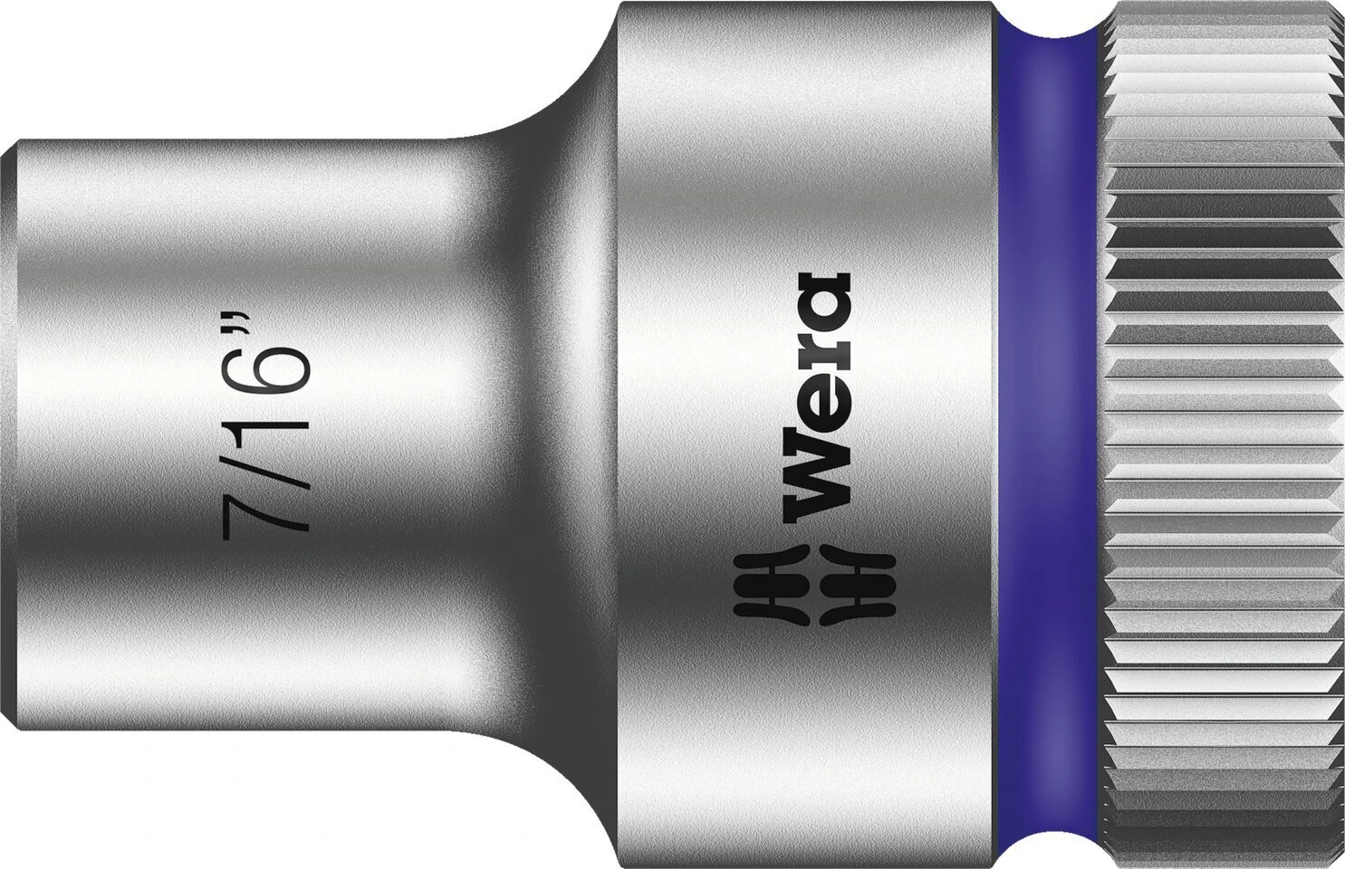 Wera Zyklop 1/2" socket - US sizes 7/16", 37 mm, Chrome