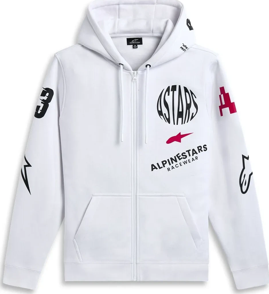 HOODIE ZIP VARIEGATE WHITE 2XL