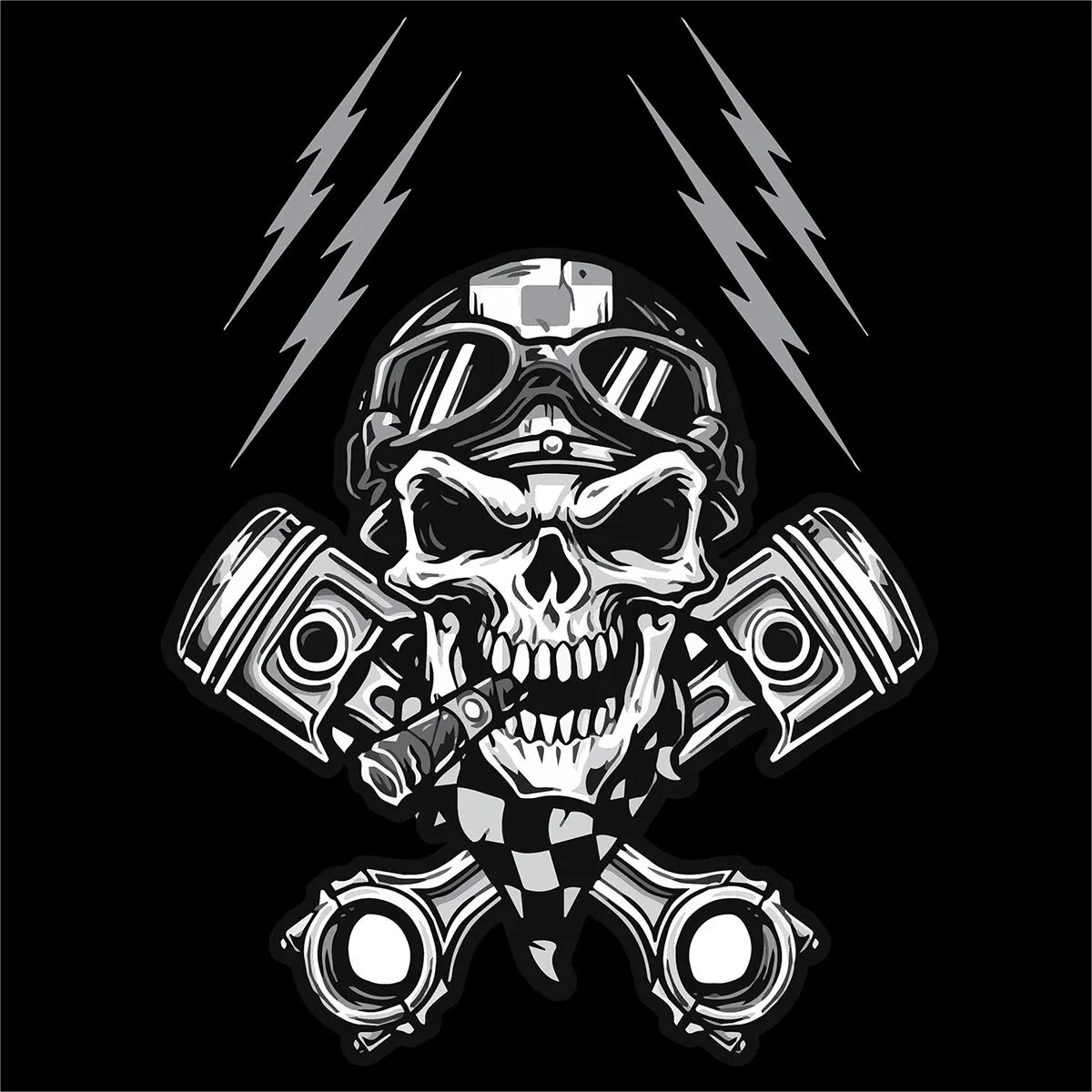 FLYDANNA COTN BIKER SKULL