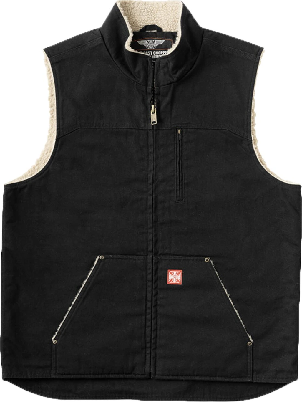 WCC Sherpa Lined Canvas Workvest, Black, L