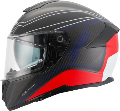 APEX Helmet FC500 Carbon Assen white/red/blue matt S