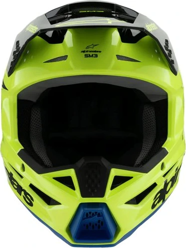 Alpinestars Helmet SM3 Youth Radium Yellow Fluo/Black/Blue, YS 48-49cm