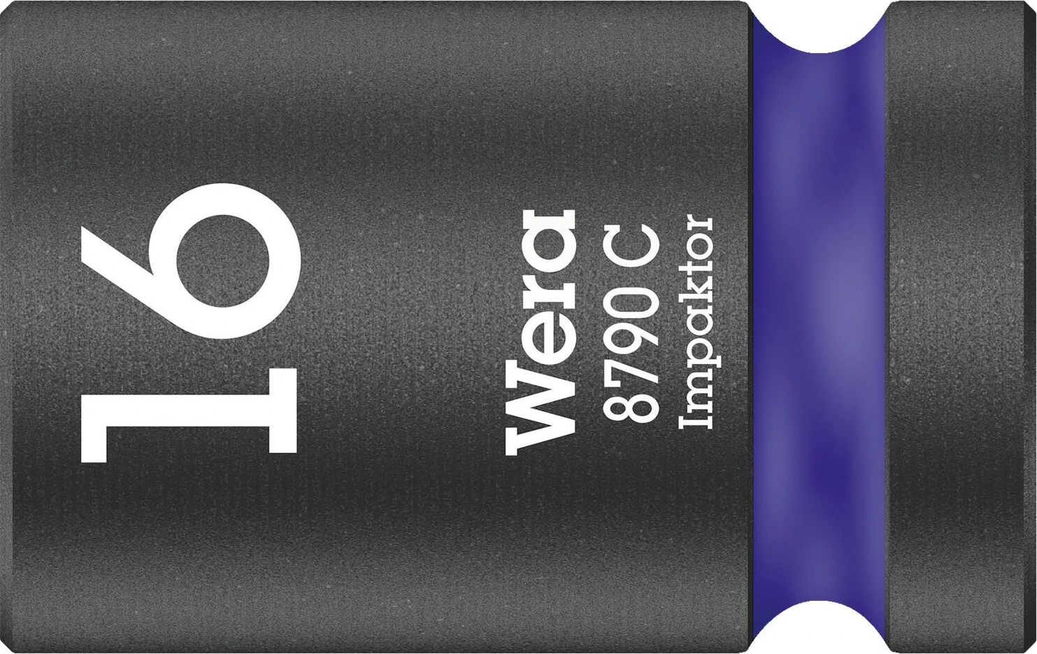 Wera, Impaktor 1/2" socket size 16, Black, 16 mm