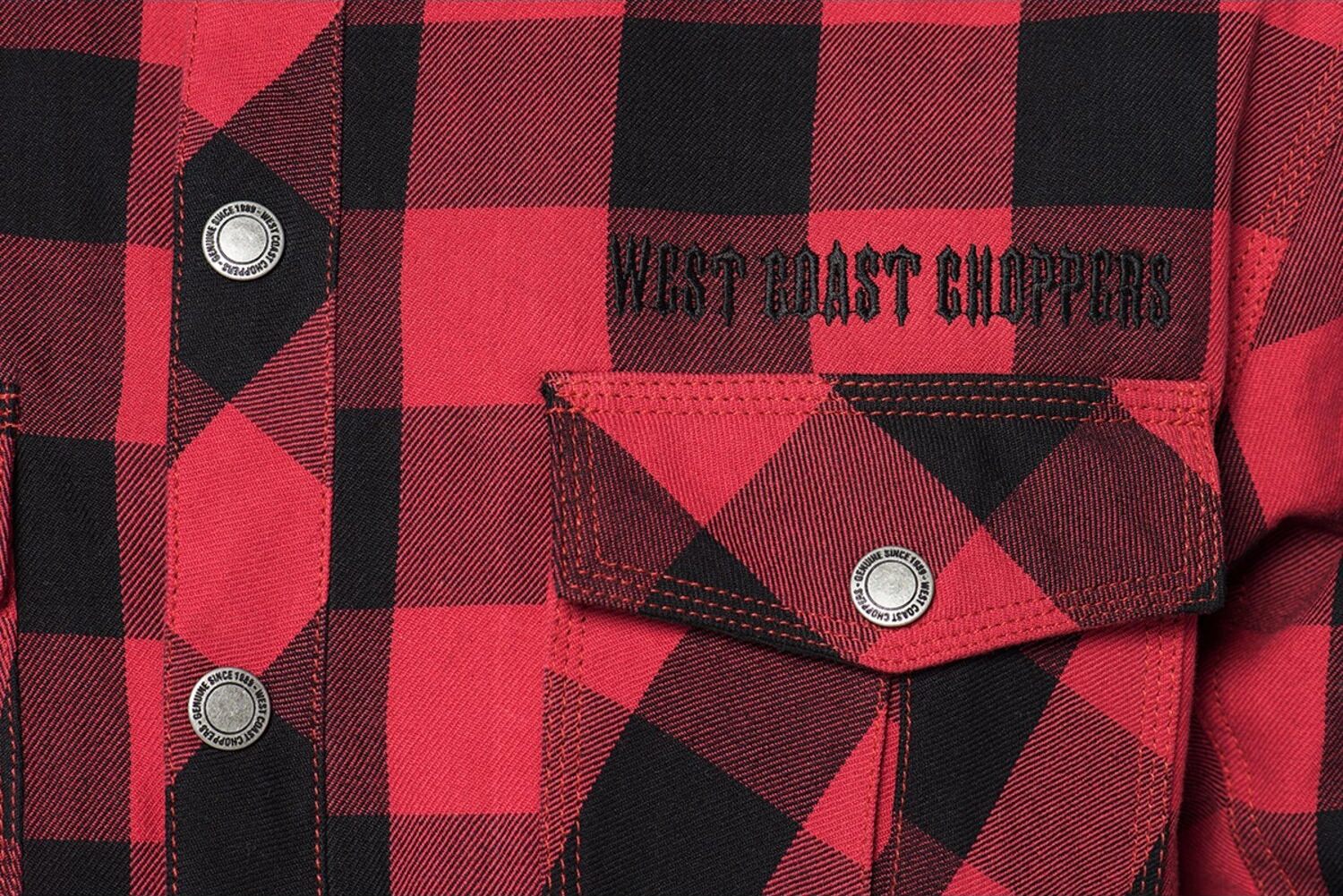 WCC Dominator riding flannel shirt red/black CE appr, storm grey black tracker Red, S