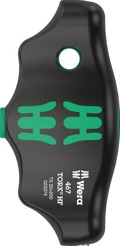 Wera HF T-handle TX20 Torx® driver series 467, Black, 200 mm, Chrome