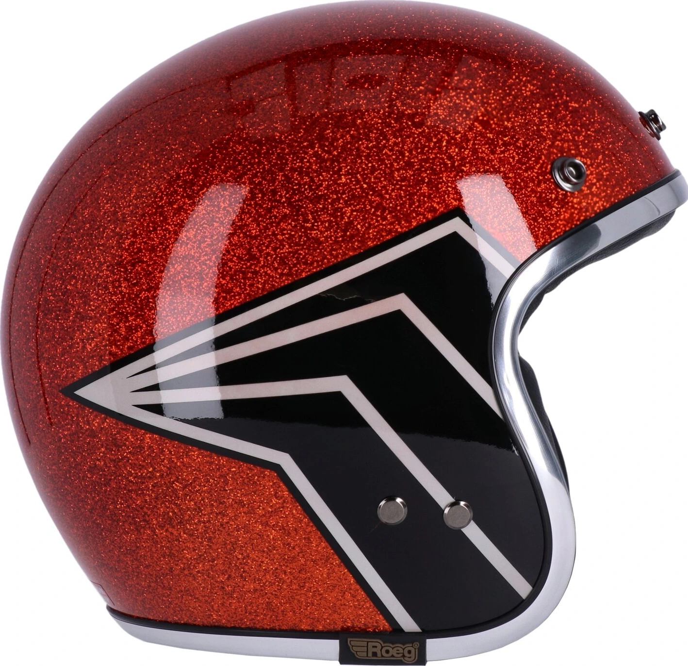 13 1/2 Skull bucket helmet flake, amber, S, Metal Flake